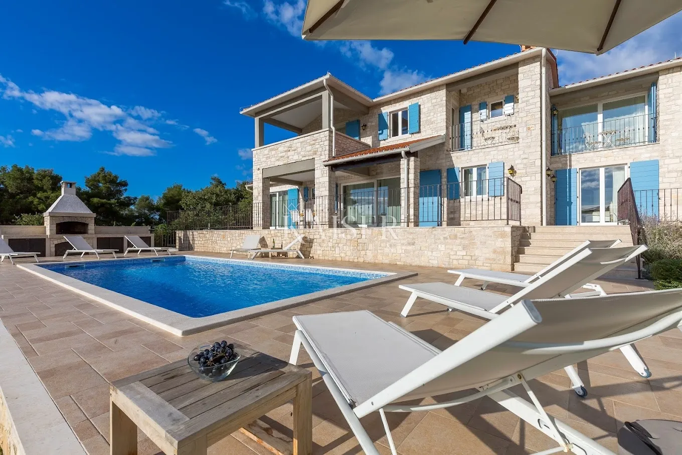 istra - poreč, kamena vila pogled more sa saunom - slika 2