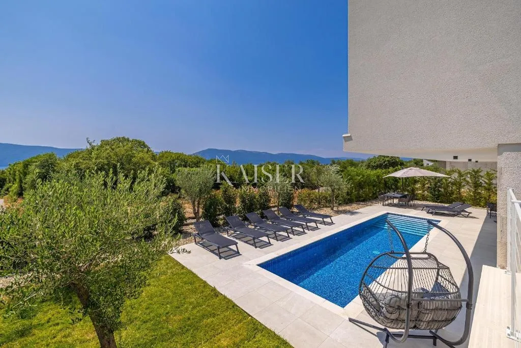krk, okolica - luksuzna villa 199m2, pogled na more - slika 6