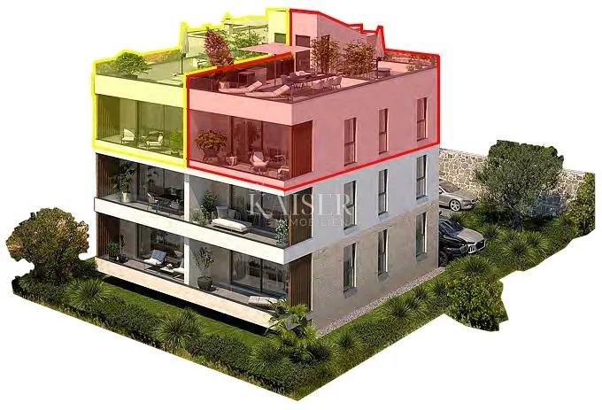 zadar, sveti filip i jakov – zgrada 2, apartman s5 s 2 spavaće sobe, krovnom terasom i panoramskim pogledom na more (138,90 m²) - slika 7
