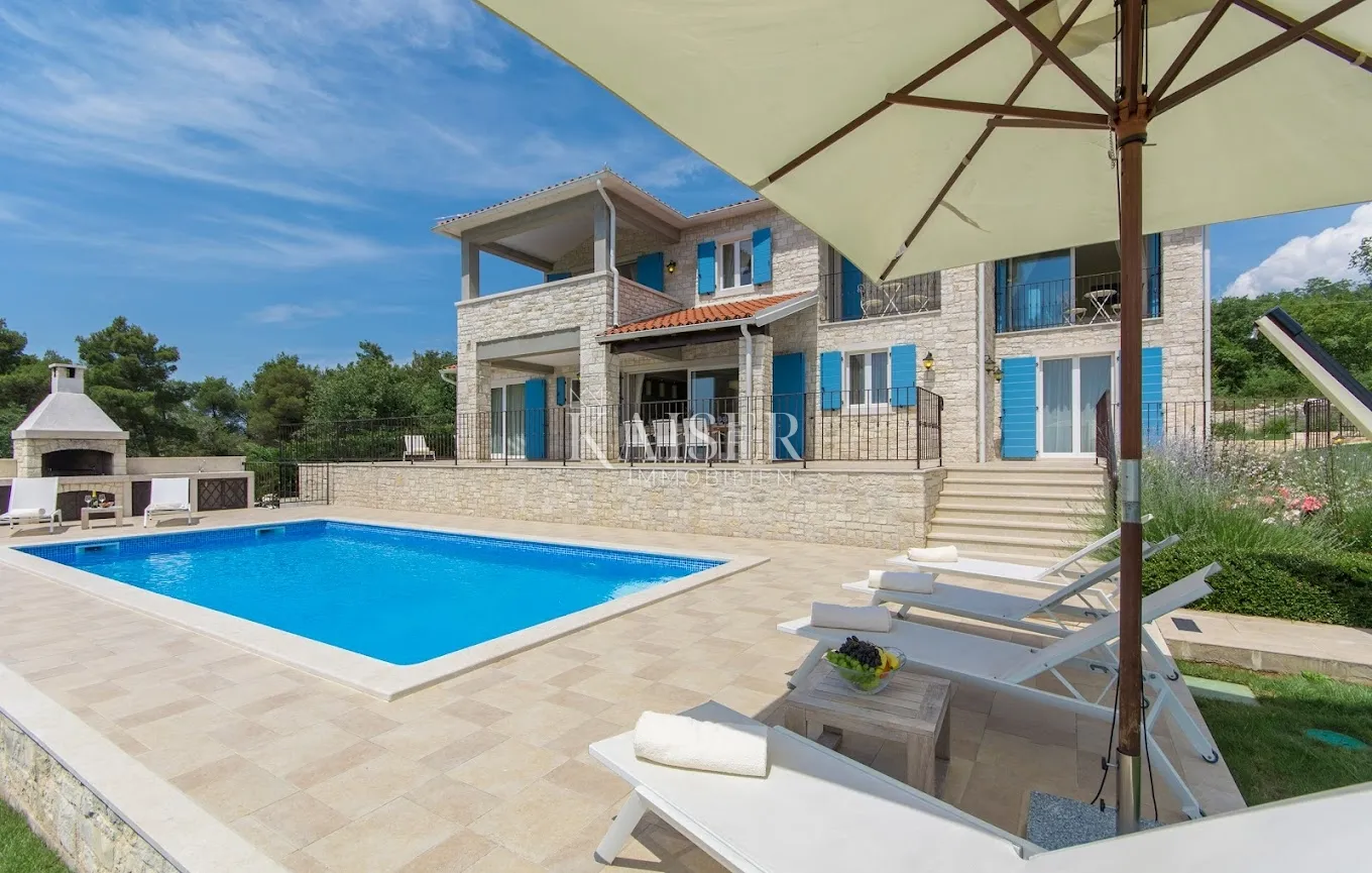 istra - poreč, kamena vila pogled more sa saunom - slika 28