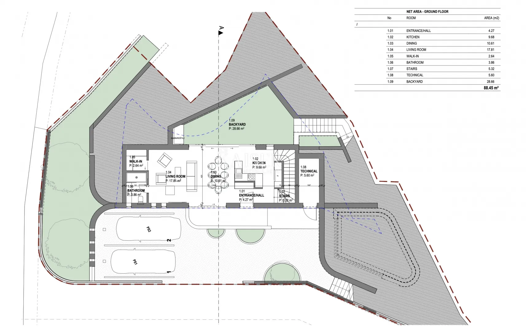 rabac - građevinsko zemljište s idejnim projektom, 435 m2 - slika 5