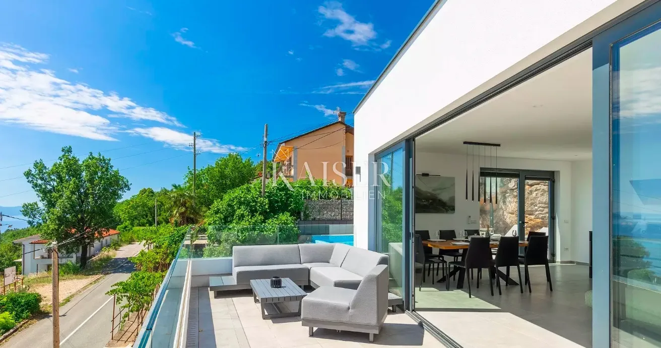 opatija, bregi – moderna vila 255m2 s bazenom i fantastičnim pogledom na opatiju - slika 14