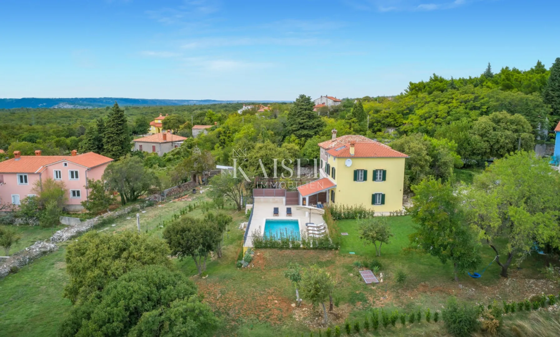 istra, labin - prilika, kuća s bazenom na velikoj okućnici i pogledom na more, 120 m2 - slika 21