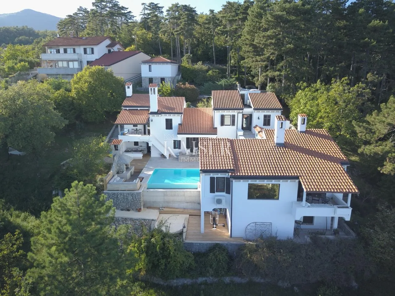 Opatijska rivijera, vila s bazenom i panoramskim pogledom na more - Veprinac, Opatija