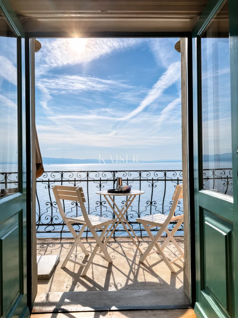 opatija, lovran – stan u prvom redu do mora, balkon s panoramskim pogledom, direktan pristup moru - slika 2