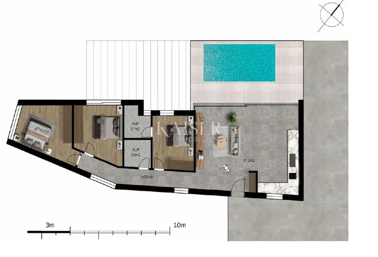 crikvenica- kuća 100m2 panoramskim pogledom i bazenom - slika 14