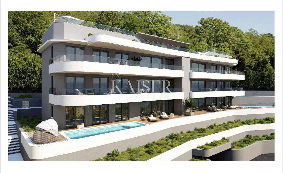 opatija - stan 158 m2, terasa, pogled na more - slika 2