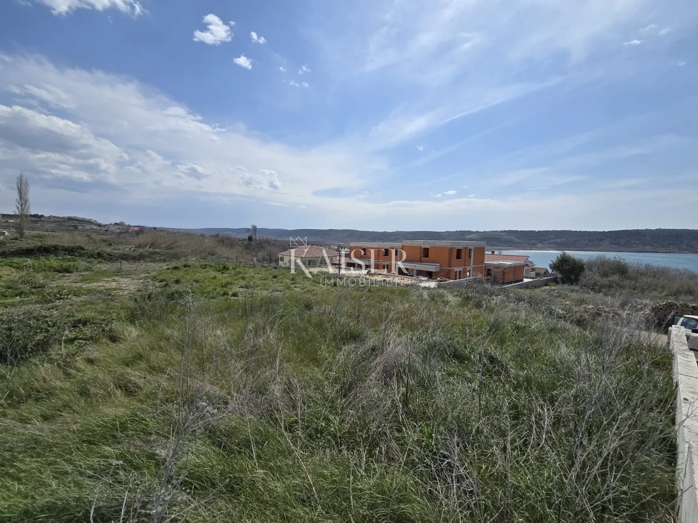Rtina, Zadar - Građevinsko zemljište s pogledom na more 250 m od plaže - Rtina, Ražanac
