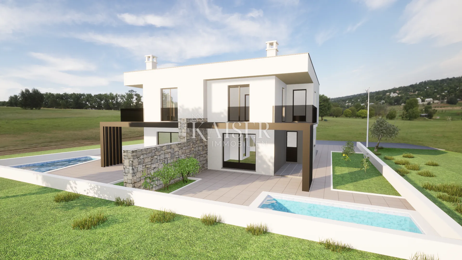 istra, umag okolica - dvojna kuća: dvoetažni stan sa bazenom; 120m2 - slika 2