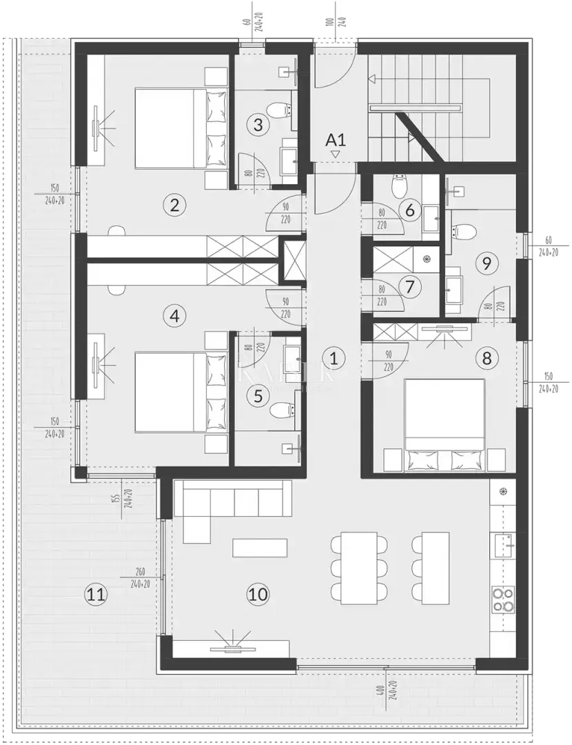 istra, medulin- moderan stan 125m2 s velikom terasom - slika 20