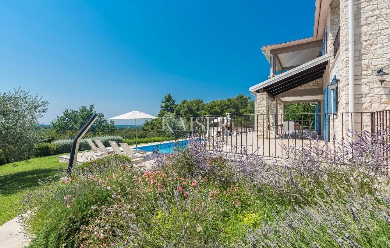 istra - poreč, kamena vila pogled more sa saunom - slika 34