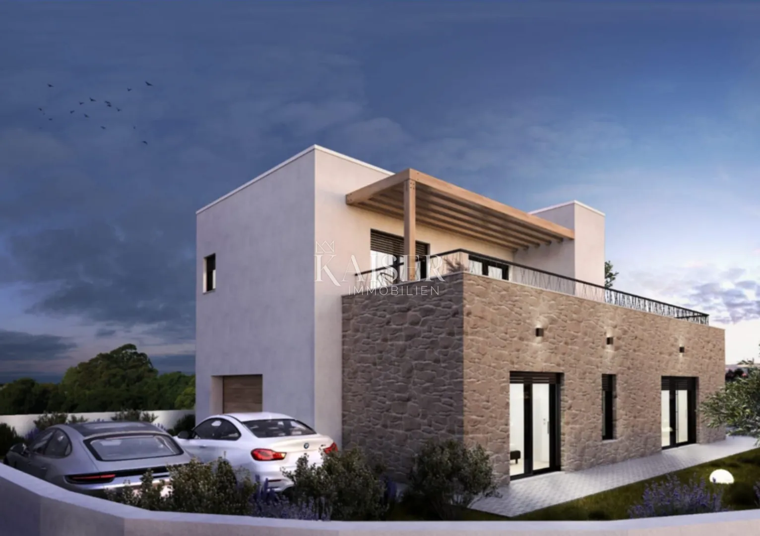 vodice-moderna dvoetažna vila s garažom i prostranim terasama - slika 5