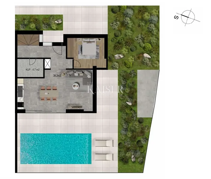 crikvenica- dvojna kuća 110m2 s bazenom i pogledom na more - slika 17