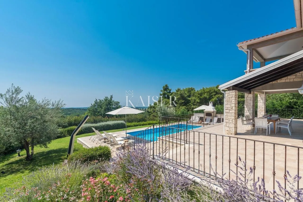 istra - poreč, kamena vila pogled more sa saunom - slika 4
