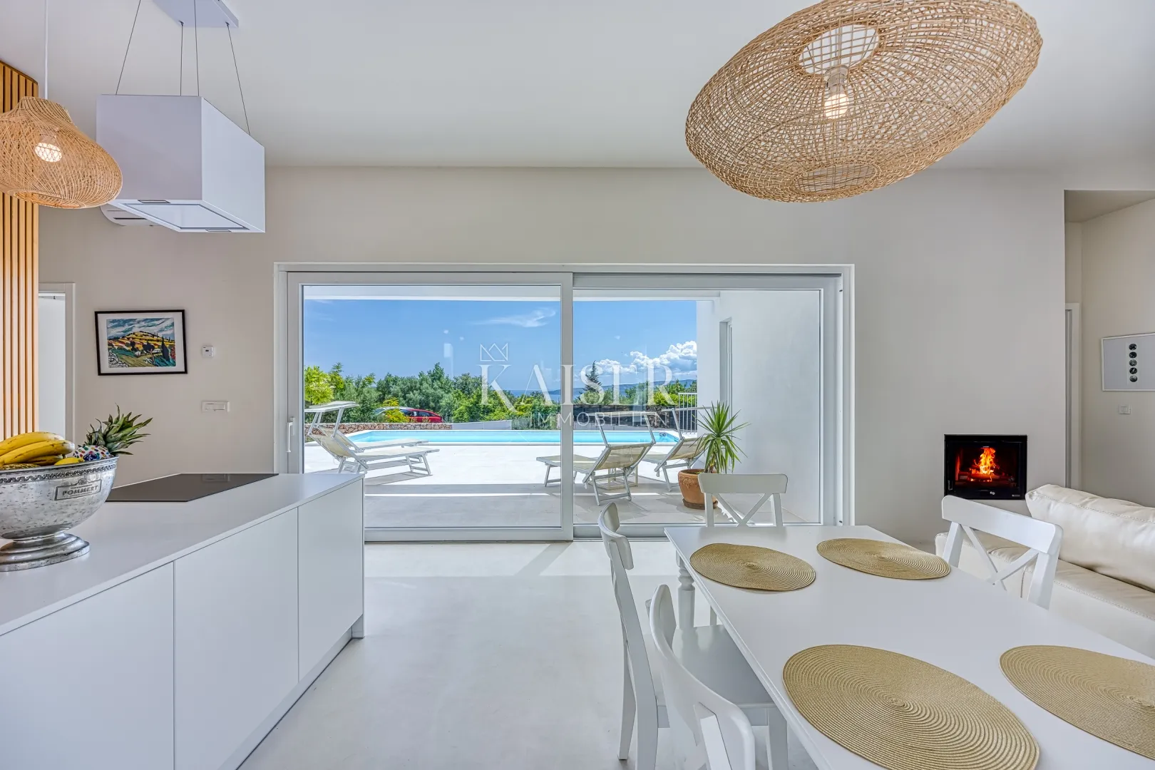 otok krk, okolica krka - predivna vila s pogledom na more, 110 m2 - slika 16
