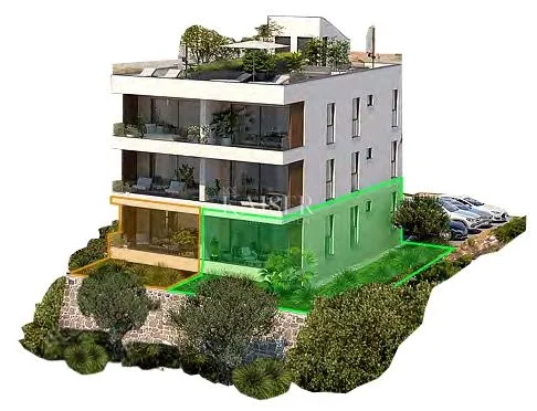 zadar, sveti filip i jakov – zgrada 1, stan a2 s 2 spavaće sobe, privatnim vrtom i pogledom na more (152,67 m²) - slika 7