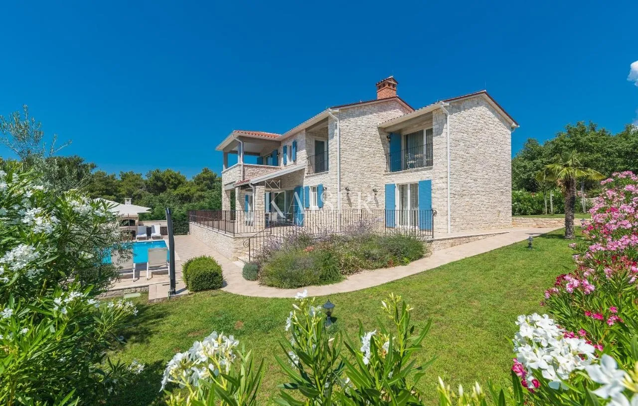 istra - poreč, kamena vila pogled more sa saunom - slika 3