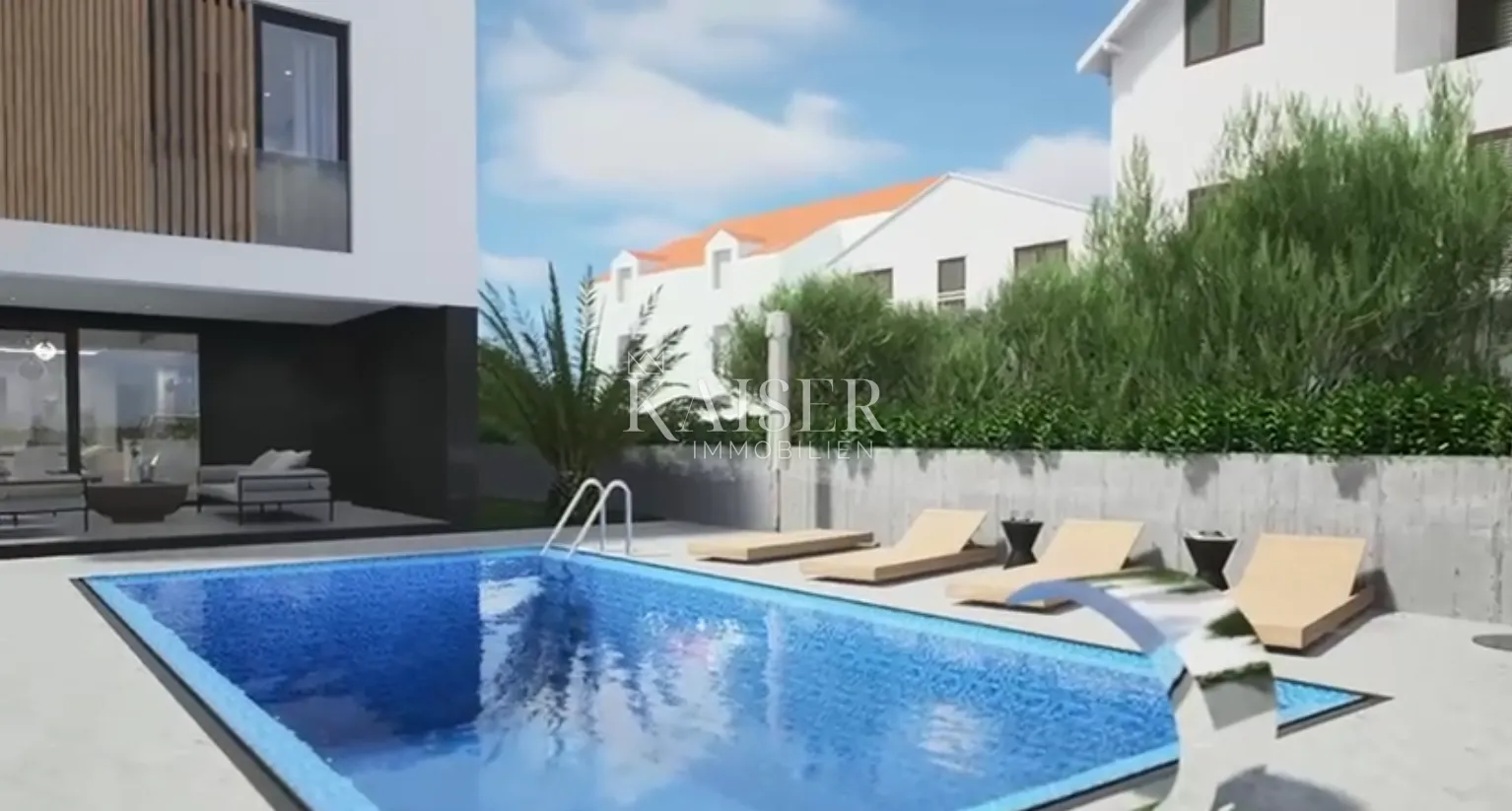 vodice - projekt-luksuzna moderna vila s bazenom i garažom 300 metara od mora - slika 4