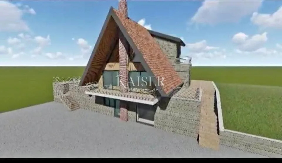 Ravna Gora, Stari Laz- građevinski teren 1071 m2 s građevinskom dozvolom i projektom - Stari Laz, Ravna Gora