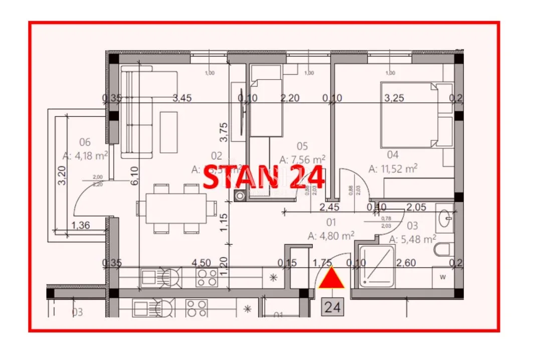 istra, pula – moderan dvosoban stan 54m² s balkonom - slika 11