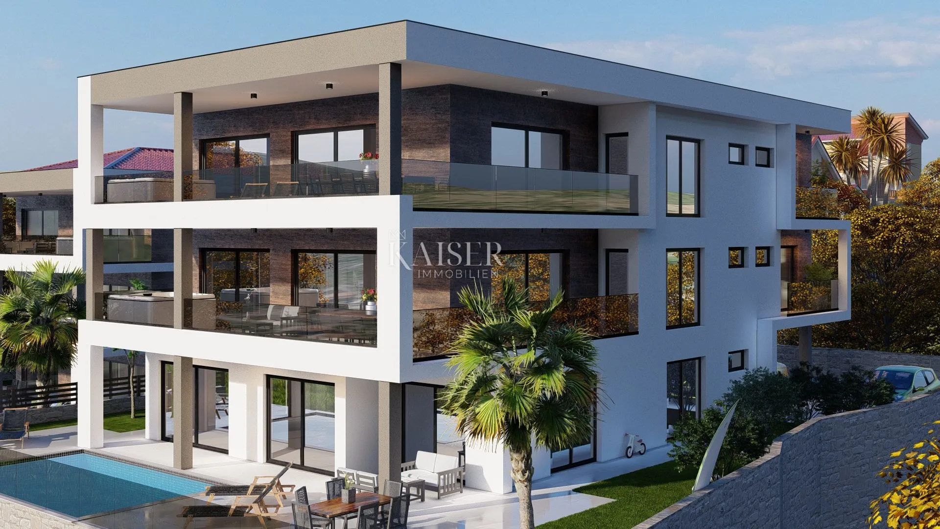 otok krk, vrbnik - luksuzni apartman 137m2, pogled more - slika 14