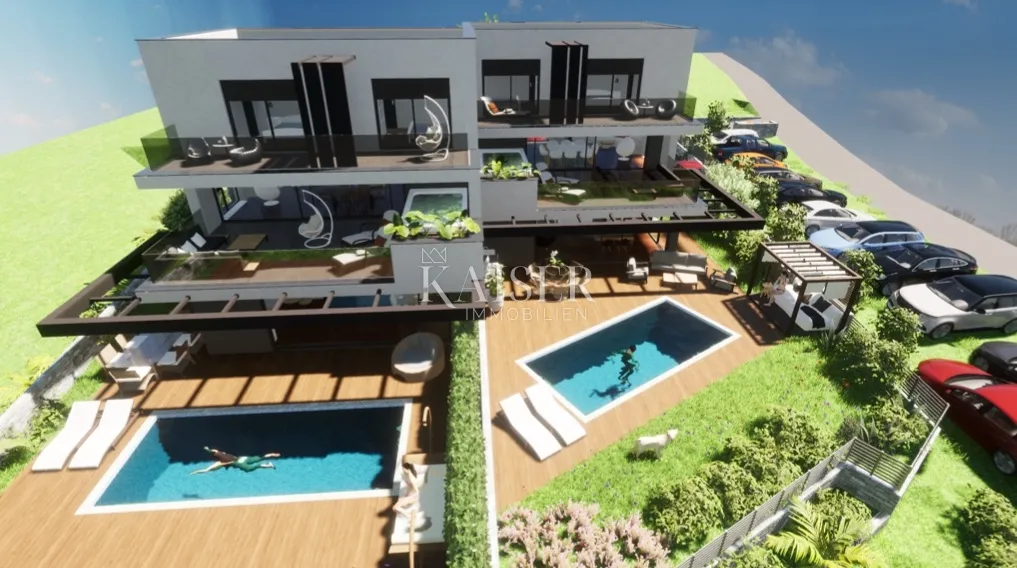 punat - luksuzni apartman 126m2, pogled more, okućnica - slika 3