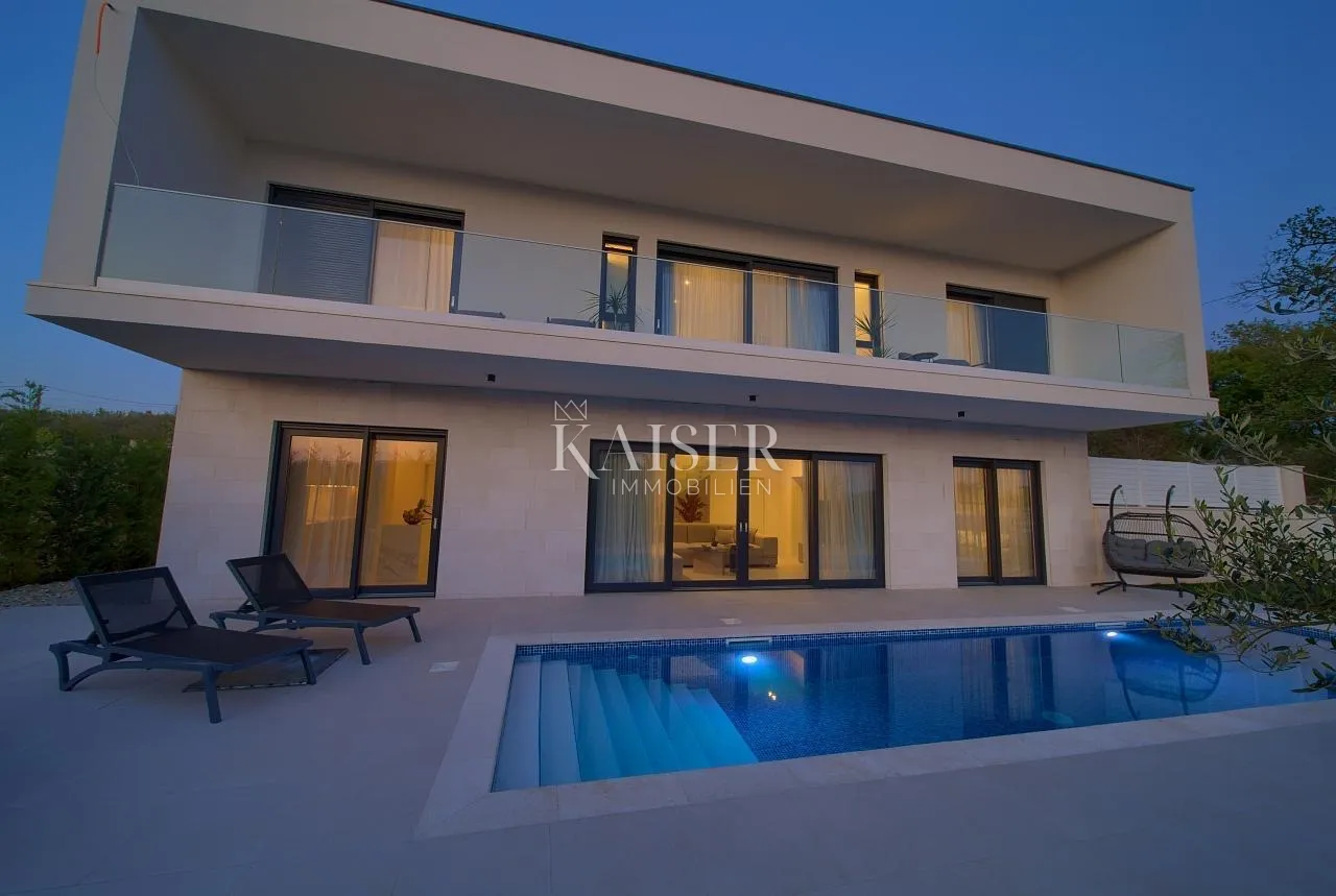 krk, okolica - luksuzna villa 199m2, pogled na more - slika 28