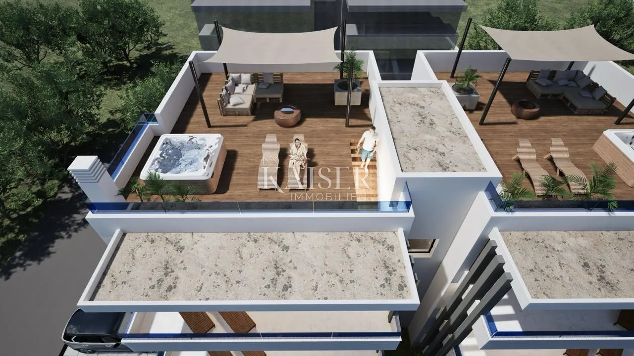 zadar, sukošan - penthouse s pogledom, 200 m od plaže - slika 1