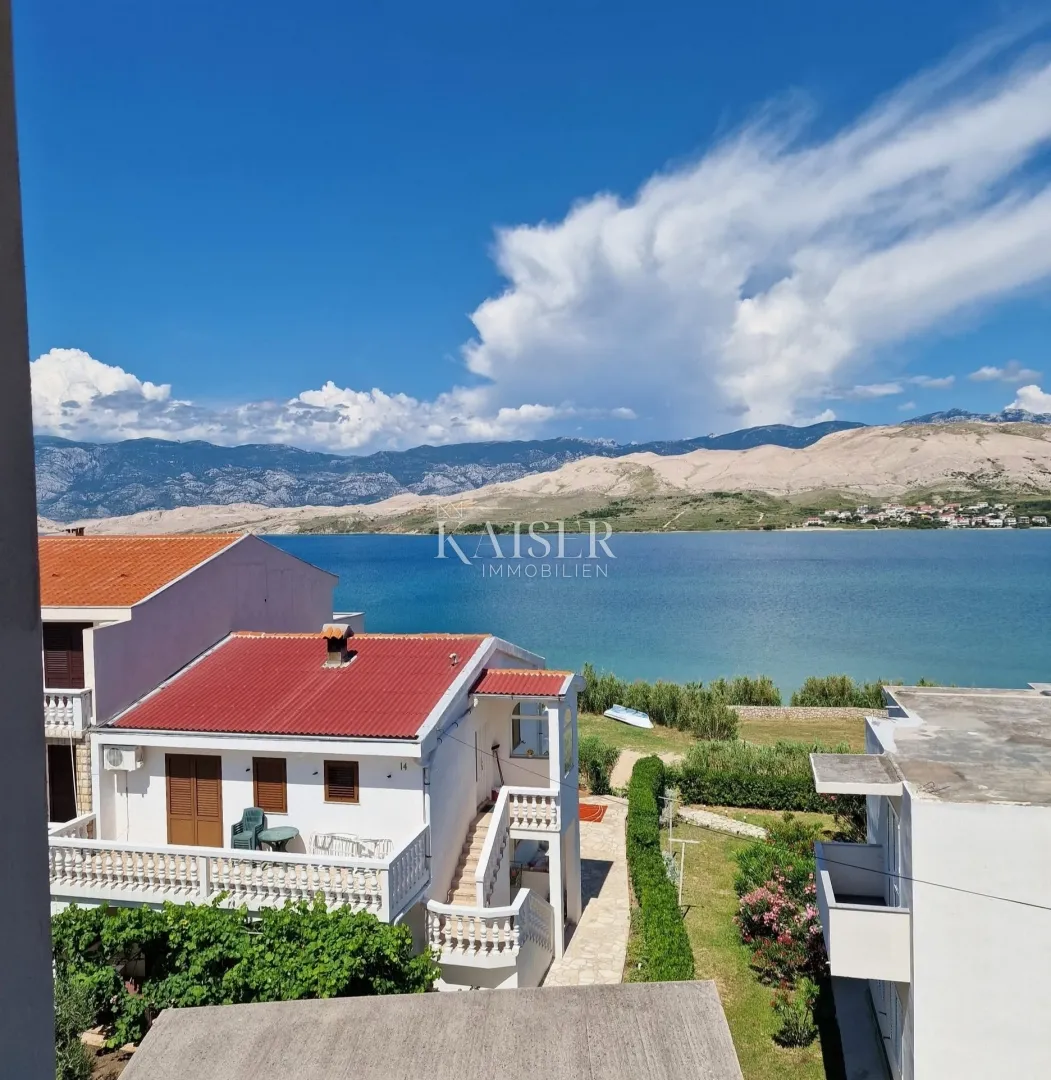 Pag - Stan sa dva balkona pogled na more, 70 m od plaže