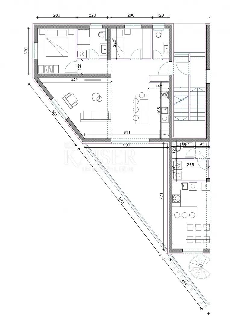 sukošan - penthouse 111m2, 100m do mora, pogled more - slika 9