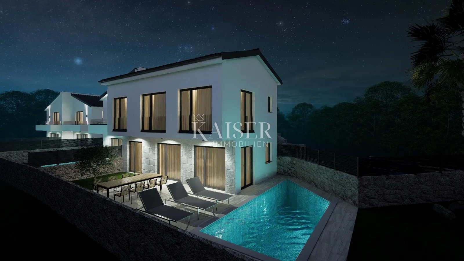 krk, malinska - duplex kuća 100m2, pogled more - slika 7