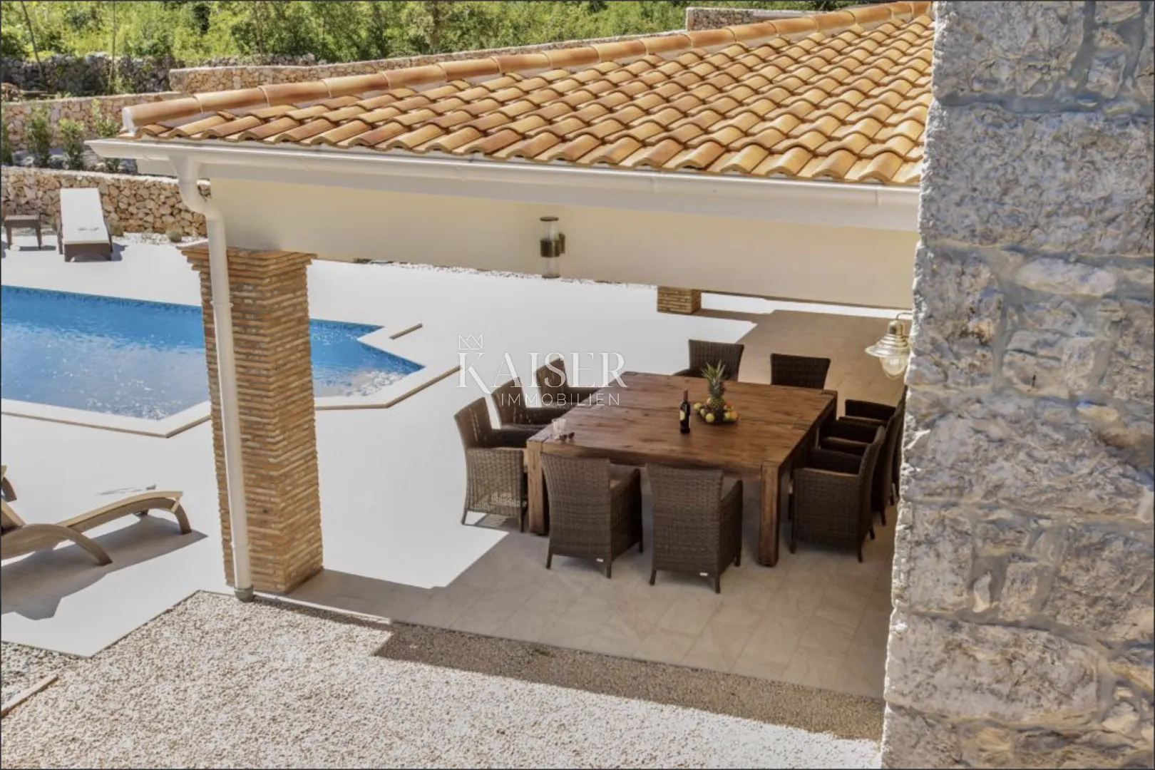krk, garica - predivna vila 150m2 s bazenom - slika 5