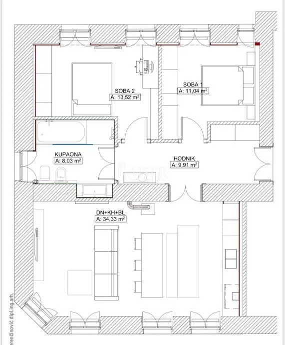 rijeka, bulevard- dvosoban renoviran stan 80,86 m2 na traženoj lokaciji - slika 13
