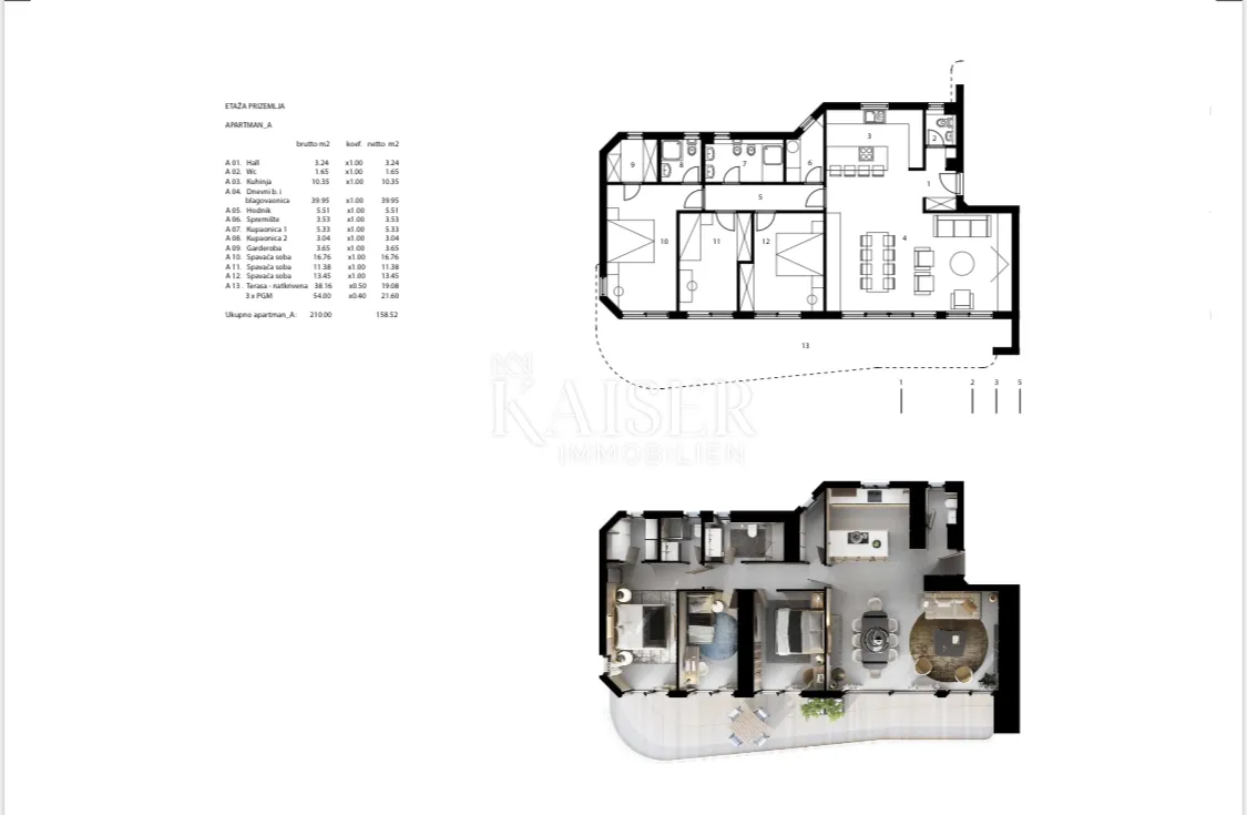 opatija - stan 158 m2, terasa, pogled na more - slika 6
