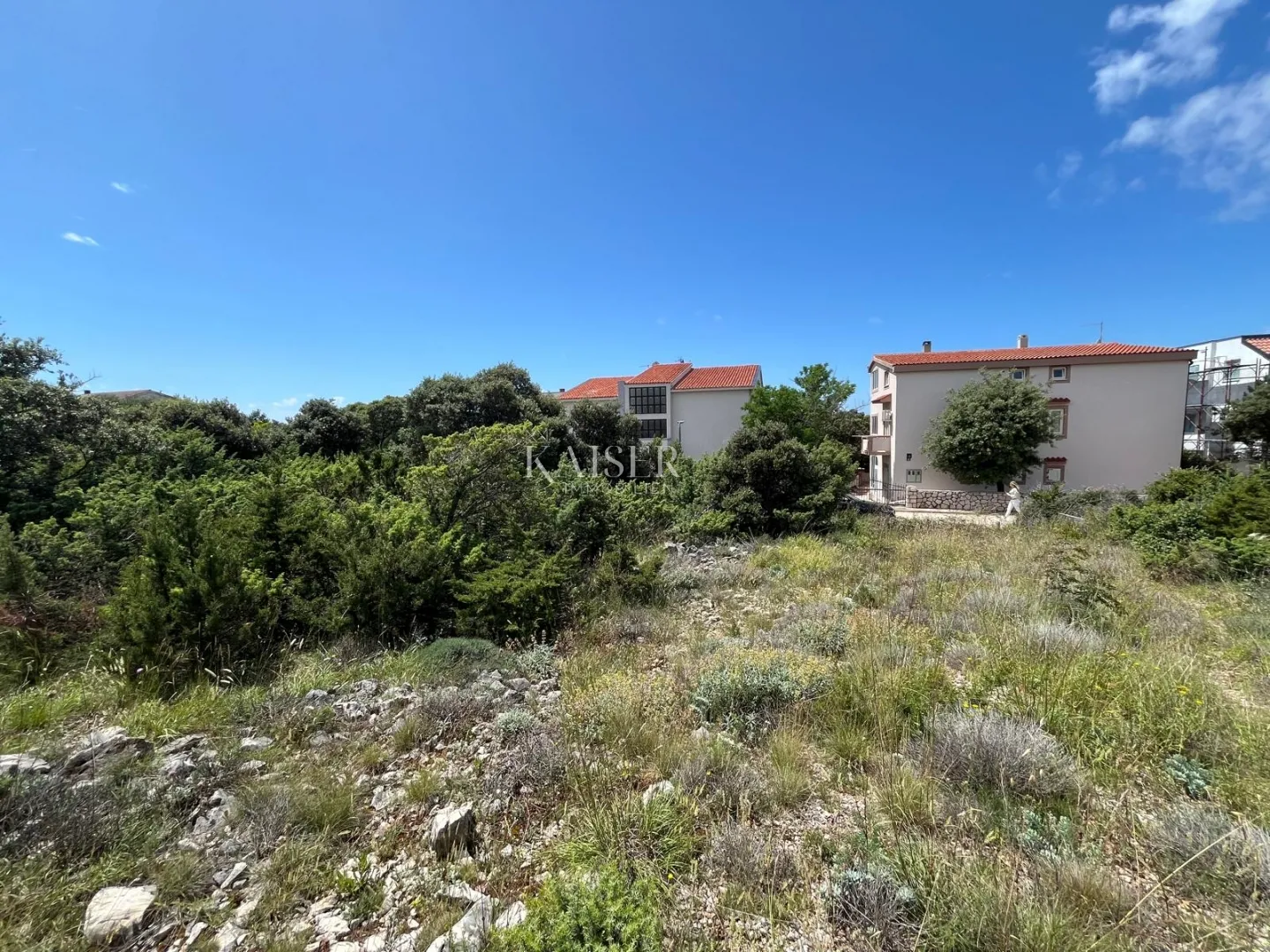 Otok Pag, Mandre - građevinsko zemljište s pogledom na more - Mandre, Kolan