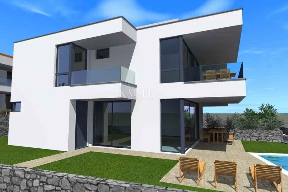 otok krk, malinska - dvojna kuća sa bazenom 156m2 - slika 22