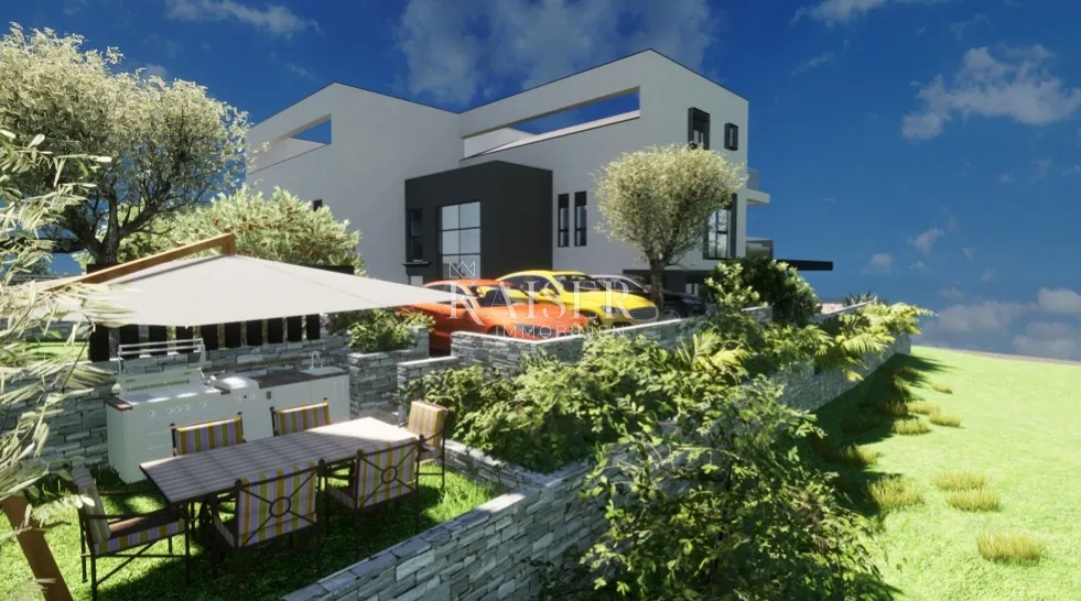 punat - luksuzni apartman 126m2, pogled more, okućnica - slika 8