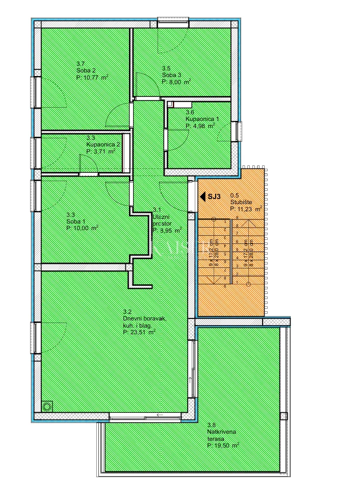 vodice, šibenik - luksuzan trosoban penthouse s velikom terasom i pogledom na more, vodice - slika 10