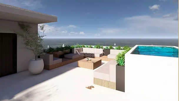 Zadar – Zaton | Ekskluzivni penthouse s privatnim liftom i rooftop oazom u prvom redu do mora - Zaton, Nin