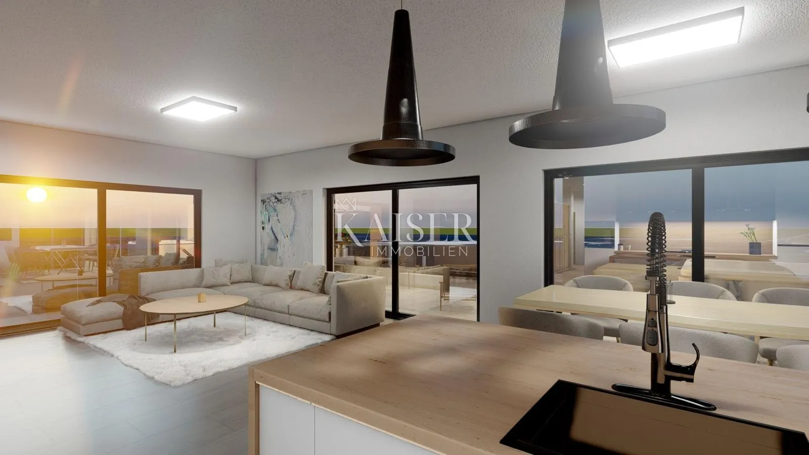 Otok Krk, Vrbnik - apartman 168m2, pogled more