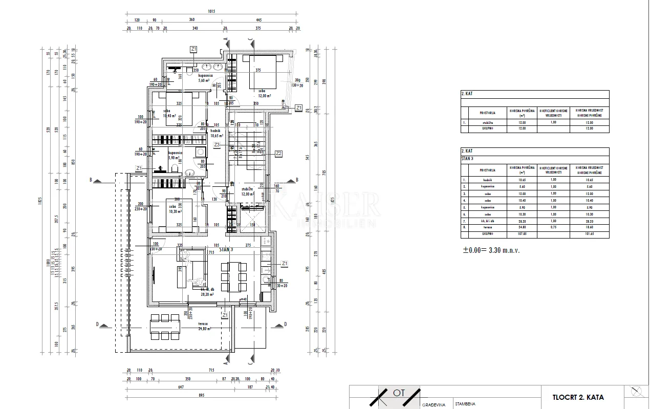 sukošan, zadar - ekskluzivni penthouse s privatnom krovnom terasom, 150 m od mora - slika 4