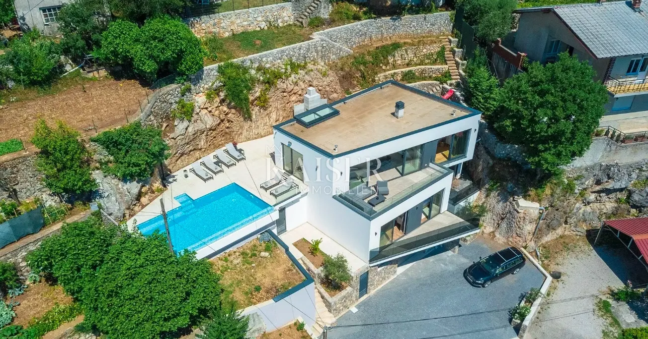 opatija, bregi – moderna vila 255m2 s bazenom i fantastičnim pogledom na opatiju - slika 2