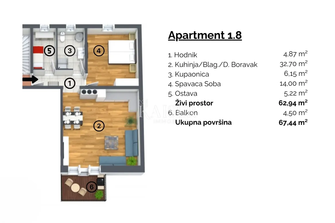 istra, buje, okolica - stan 63m2, drugi kat, mogućnost upravljanja najmom - slika 17