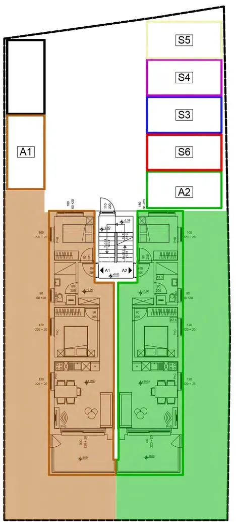zadar, sveti filip i jakov – zgrada 1, stan a2 s 2 spavaće sobe, privatnim vrtom i pogledom na more (152,67 m²) - slika 10