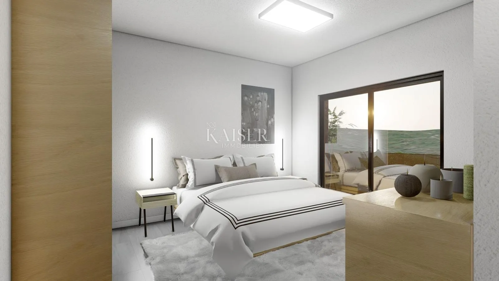 otok krk, vrbnik - luksuzni apartman 137m2, pogled more - slika 3