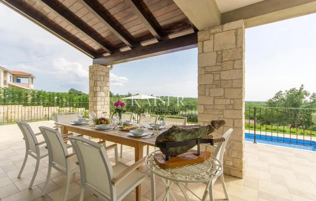 istra - poreč, kamena vila pogled more sa saunom - slika 29