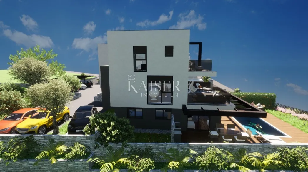 punat - luksuzni apartman 126m2, pogled more, okućnica - slika 7