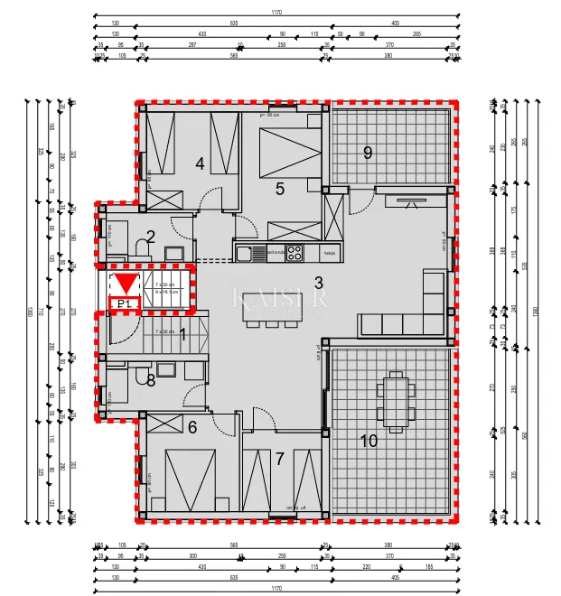 grebaštica, šibenik - luksuzni peterosobni penthouse s dvije terase, 100 m od mora - slika 10