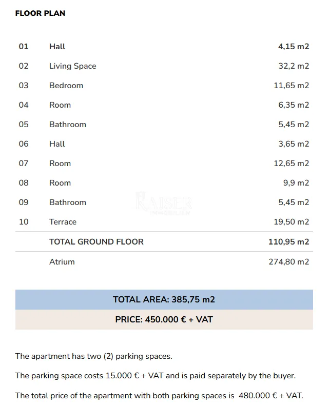 istra, novigrad, okolica - stan 110m2; okućnica 275m2; 300m od mora - slika 3