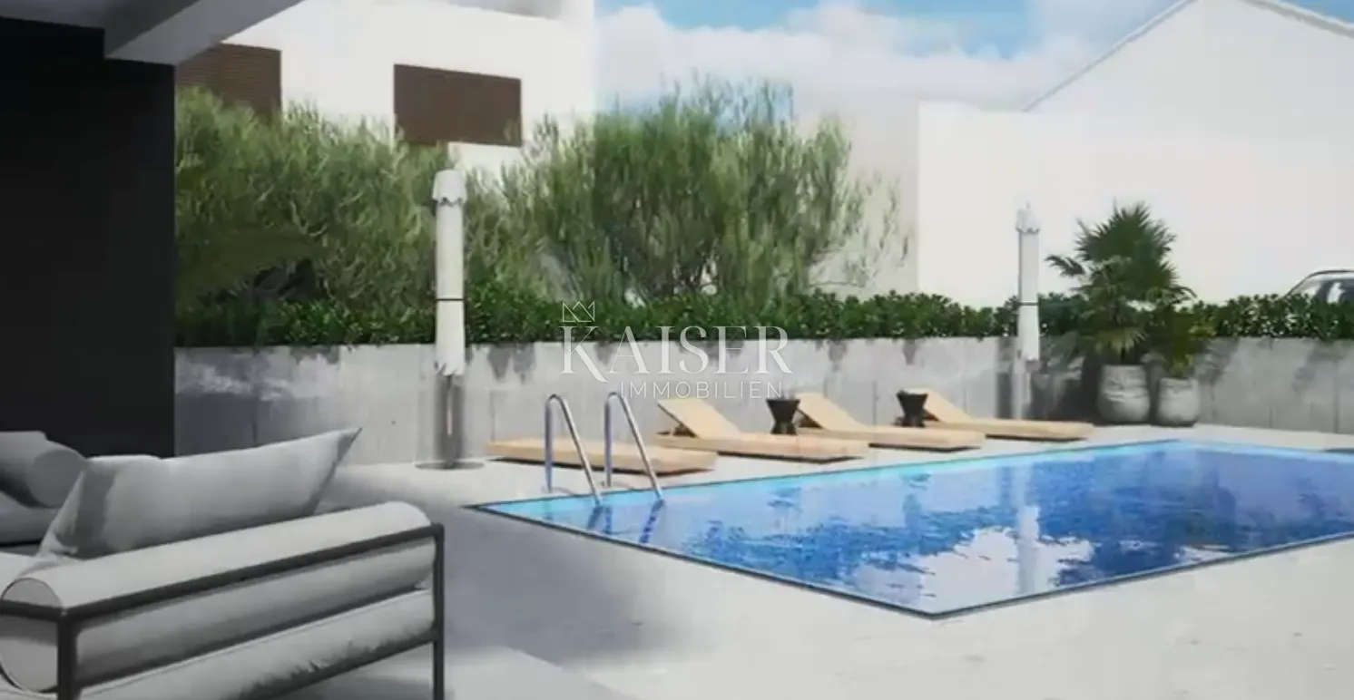 vodice - projekt-luksuzna moderna vila s bazenom i garažom 300 metara od mora - slika 5